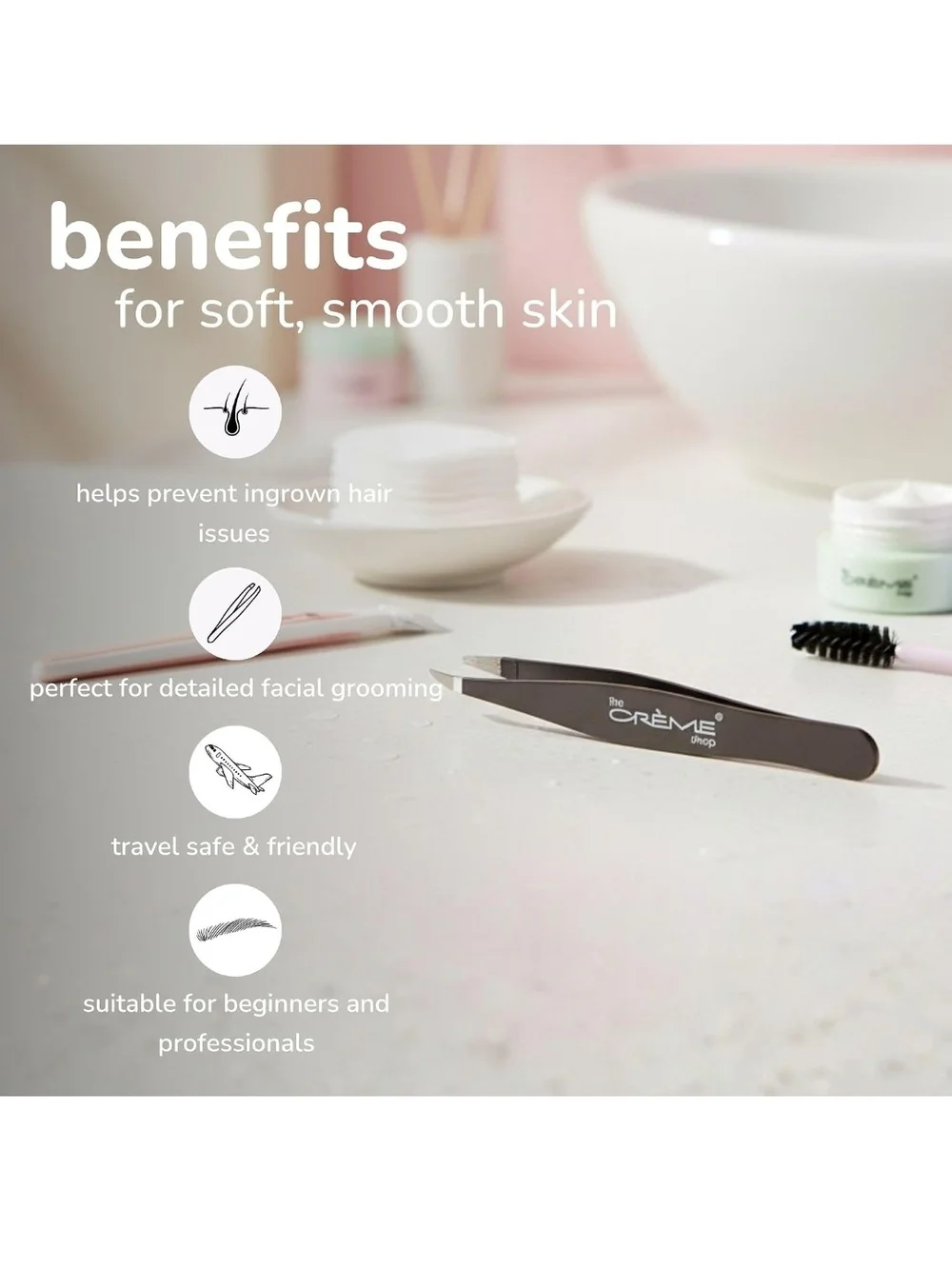 the CRÈME Shop Precision Tweezer Set - Black